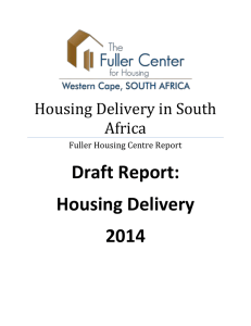 Housing Delivery in South Africa