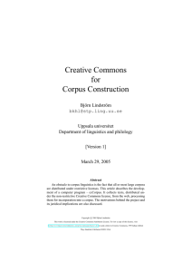 Creative Commons for Corpus Construction - STP