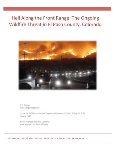 Hell Along the Front Range: The Ongoing Wildfire Threat in El Paso