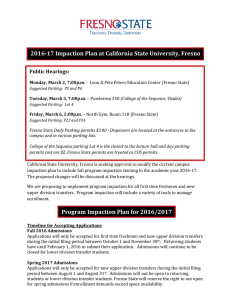 2016-17 Impaction Plan at California State University, Fresno