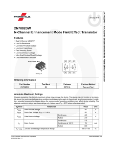 2N7002DW - N-Channel Enhancement Mode Field Effect Transistor