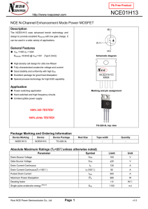 NCE N-Channel Enhancement Mode Power MOSFET