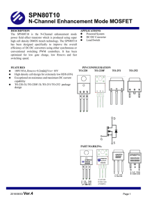 SPN80T10 N-Channel Enhancement Mode MOSFET
