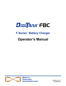 DigiTrak F Series Battery Charger (FBC) Operator`s Manual (OM)