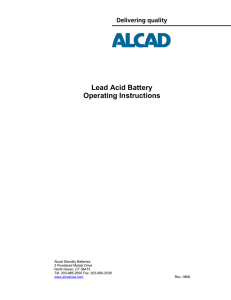 Lead Acid Battery Operating Instructions