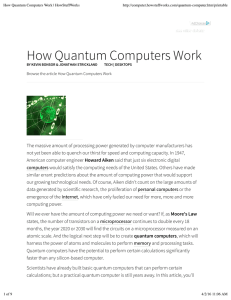 How Quantum Computers Work | HowStuffWorks