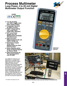 Process Multimeter Loop Power, 4 to 20 mA Digital Multimeter