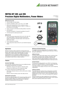 METRA HIT 28S and 29S Precision Digital Multimeters, Power Meters