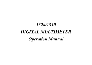 1320/1330 DIGITAL MULTIMETER Operation Manual