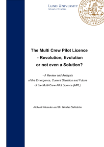 The Multi Crew Pilot Licence - Revolution, Evolution or not even a