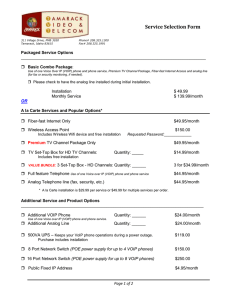 Service Selection Form