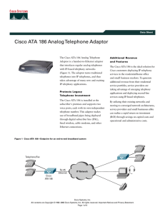 Cisco ATA 186 Analog Telephone Adaptor