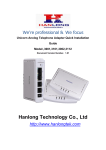 Unicorn Anolog Telephone Adapter Quick Installation Guide