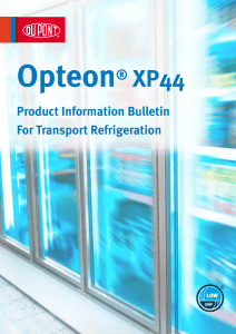 Product Information Bulletin For Transport Refrigeration