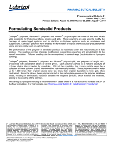 Bulletin 21 -- Formulating Semisolid Products