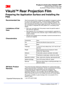 Vikuiti Rear Projection Film Product Bulletin