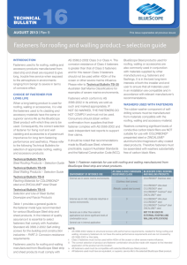 Fasteners for roofing and walling product