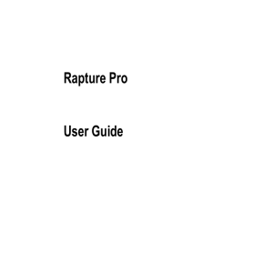 Rapture Pro User Guide