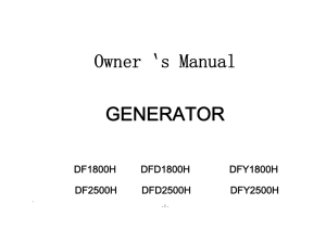 Owner｀s Manual GENERATOR