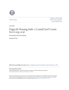 Virgin Isl. Housing Auth. v. Coastal Gen`l Constr. Svcs Corp., et al.