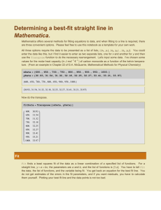 Determining a best-fit straight line in Mathematica.