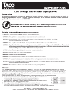 LB40 Low Voltage Blaster Instructions