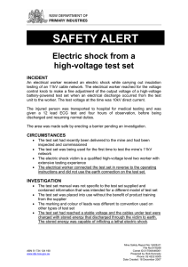 SA08-01 Electric shock from a high-voltage test set