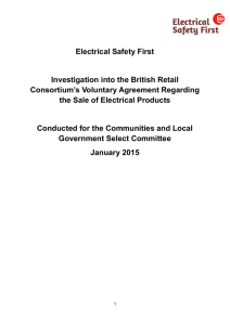 Electrical Safety First Investigation into the British Retail