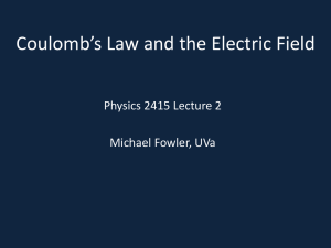Coulomb`s Law and the Electric Field