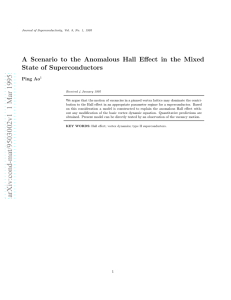 A Scenario to the Anomalous Hall Effect in the Mixed State of