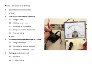 Physics – Measurements in Electricity 1 Use of Ammeters and