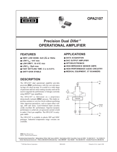 Precision Dual Difet ® OPERATIONAL AMPLIFIER OPA2107