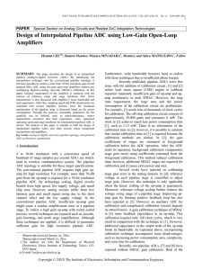 Design of Interpolated Pipeline ADC using Low-Gain Open