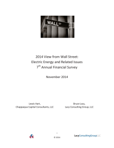 2014 View from Wall Street: Electric Energy and Related Issues 7