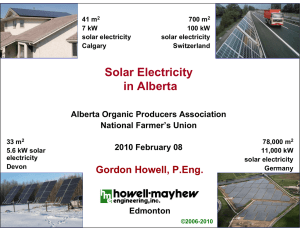 Solar Electricity in Alberta - Howell