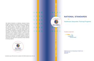 National Standards for Healthcare Interpreter Training
