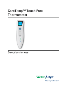 CareTemp™ Touch Free Thermometer – Directions for use