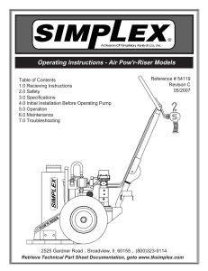 Operating Instructions - Air Pow`r-Riser Models