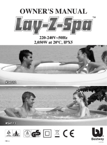 owner`s manual - Lay-Z-Spa Hot Tubs by Bestway