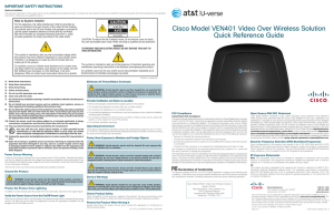 Cisco Model VEN401 Video Over Wireless Solution Quick