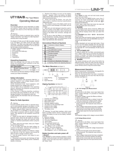 UNI-T UT118B Multimeter Operating Manual