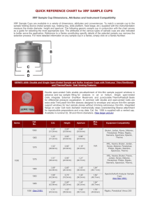 QUICK REFERENCE CHART for XRF SAMPLE CUPS