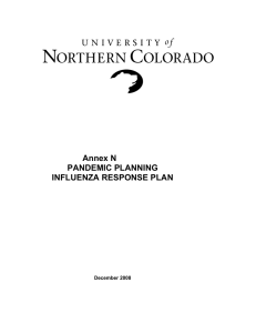 UNC Pandemic Plan - University of Northern Colorado