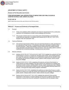 Code of Colorado Regulations - Colorado Secretary of State