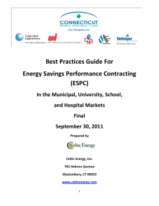 Best Practices Guide For Energy Savings Performance Contracting