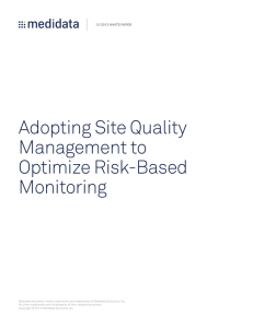 Adopting Site Quality Management to Optimize Risk