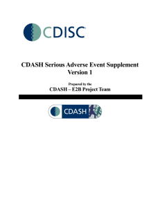 CDASH Serious Adverse Event Supplement Version 1