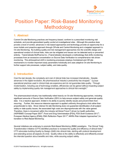 Position Paper: Risk-Based Monitoring Methodology