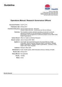Operations Manual: Research Governance Officers