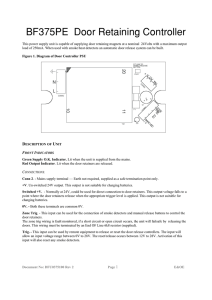 BF375PE Door Retaining Controller Instructions - C-TEC